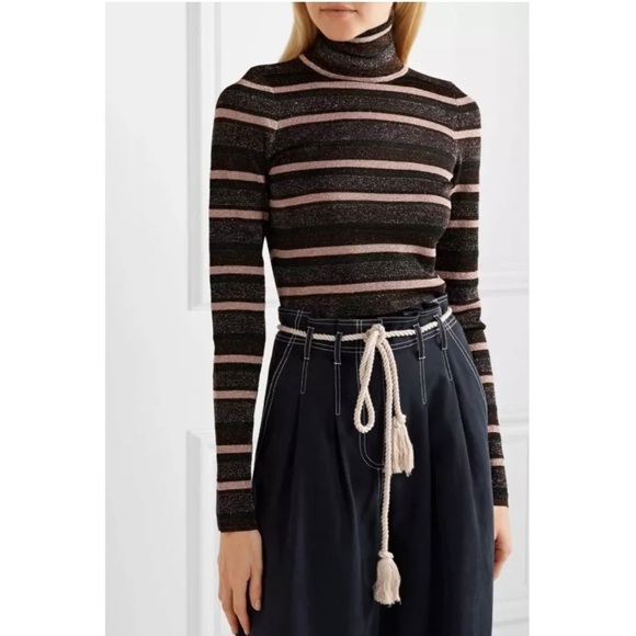 Ulla Johnson stripe metallic turtleneck - Picture 1 of 7